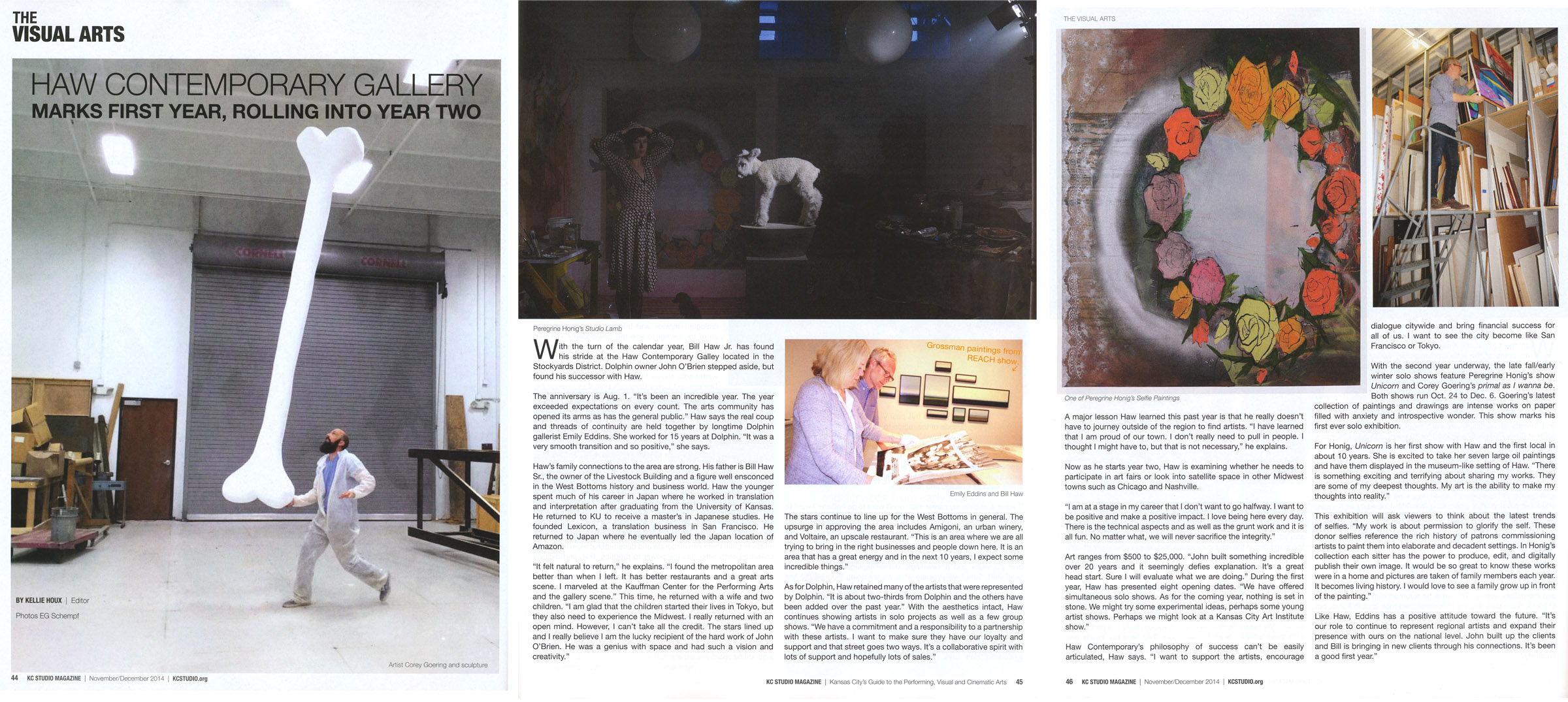 Haw Contemporary was featured in KC Studio magazine in Nov/Dec 2014